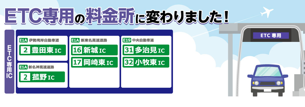 料金所がETC専用に順次かわります